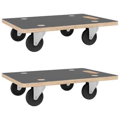 vidaXL Transport Trolleys 2 pcs Rectangular 60x40x11.5 cm