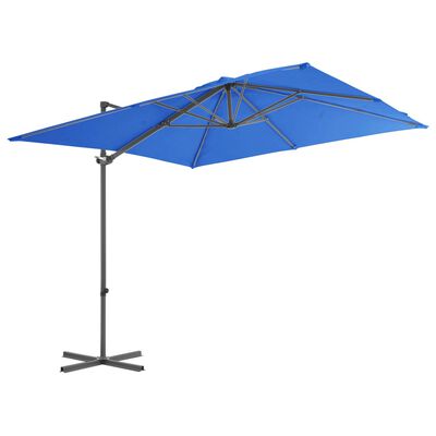 vidaXL Cantilever Garden Parasol with Steel Pole Azure Blue 250x250 cm