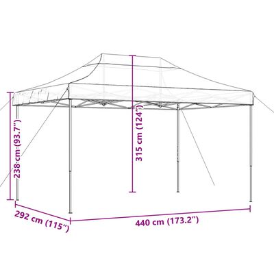 vidaXL Foldable Party Tent Pop-Up Beige 440x292x315 cm