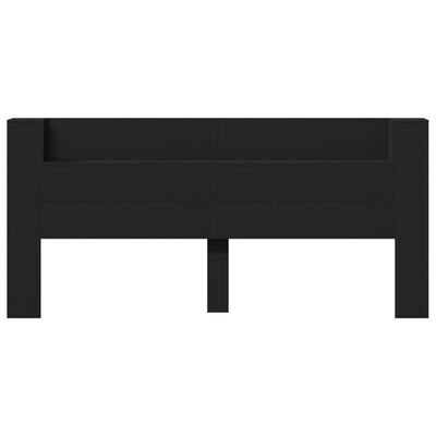 vidaXL Headboard Cabinet with LED Black 220x16.5x103.5 cm