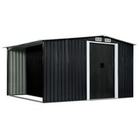 vidaXL Garden Shed with Sliding Doors Anthracite 329.5x205x178 cm Steel