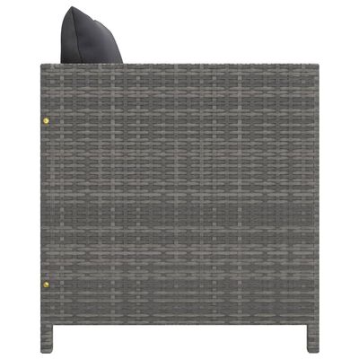 vidaXL 6 Piece Garden Lounge Set with Cushions Poly Rattan Grey