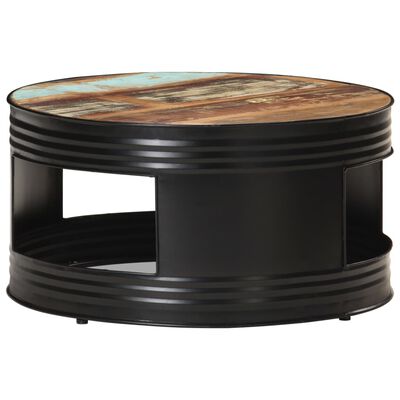 vidaXL Coffee Table Black 68x68x36 cm Solid Reclaimed Wood