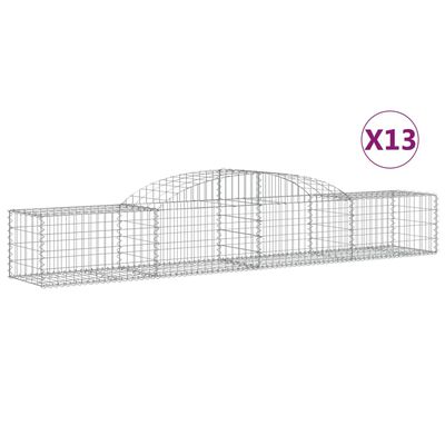 vidaXL Arched Gabion Baskets 13 pcs 300x50x40/60 cm Galvanised Iron