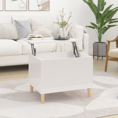 vidaXL Coffee Table High Gloss White 60x44.5x45 cm Engineered Wood