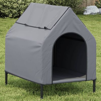 vidaXL Dog House Light Grey Oxford Fabric and Steel