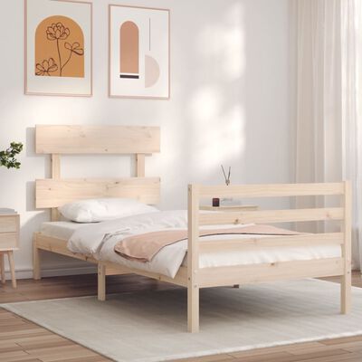 vidaXL Bed Frame without Mattress Single Solid Wood