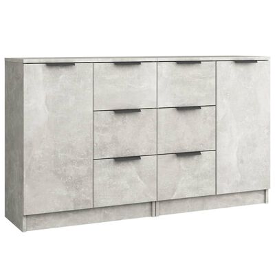 vidaXL Sideboards 2 pcs Concrete Grey 60x30x70 cm Engineered Wood