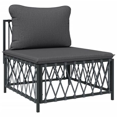 vidaXL 7 Piece Garden Lounge Set with Cushions Anthracite Steel