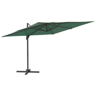 vidaXL Cantilever Garden Parasol with Aluminium Pole Green 400x300 cm