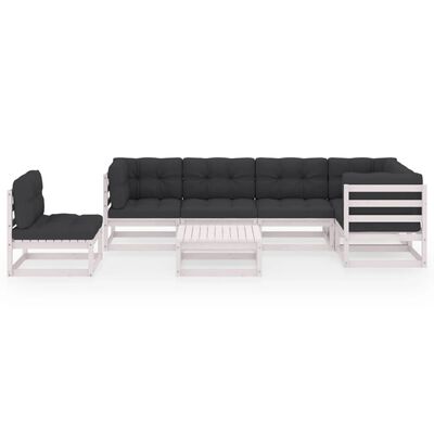 vidaXL 7 Piece Garden Lounge Set with Cushions Solid Pinewood