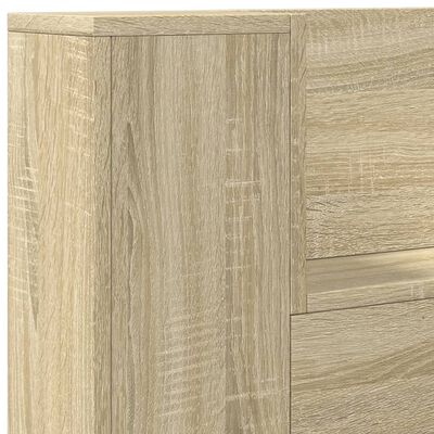 vidaXL Headboard Cabinet with LED Sonoma Oak 100x16.5x103.5 cm