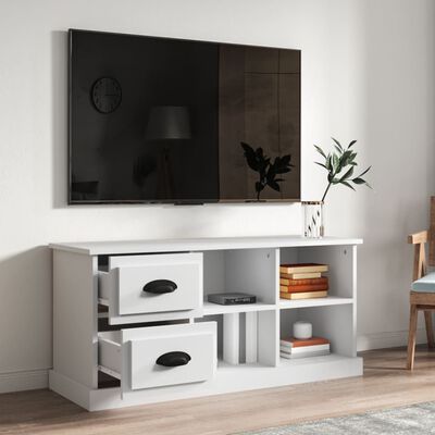 vidaXL TV Cabinet White 102x35.5x47.5 cm Engineered Wood