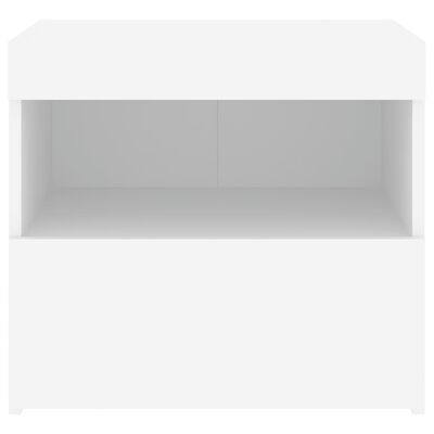 vidaXL Bedside Cabinets with LED Lights 2 pcs White 50x40x45 cm