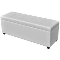 vidaXL Long Storage Bench Wood White