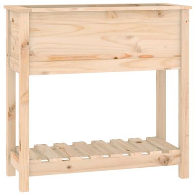 vidaXL Planter with Shelf 82.5x34.5x81 cm Solid Wood Pine