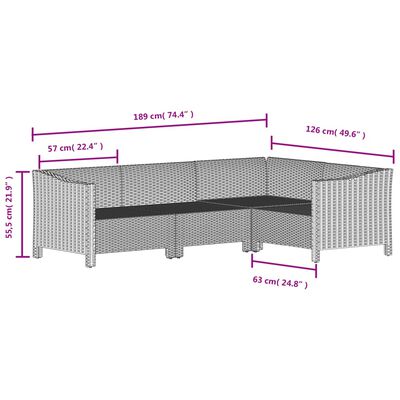 vidaXL 7 Piece Garden Lounge Set with Cushions Grey Poly Rattan