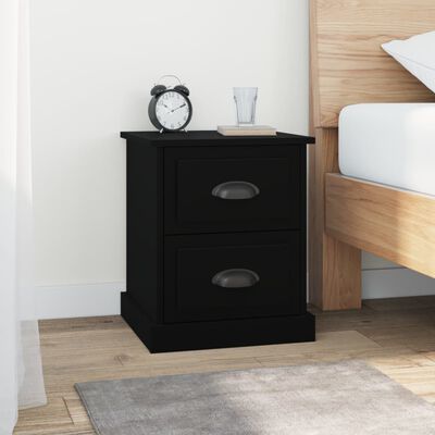 vidaXL Bedside Cabinet Black 39x39x47.5 cm Engineered Wood