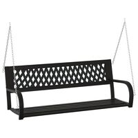 vidaXL Garden Swing Bench 125 cm Steel and Plastic Black