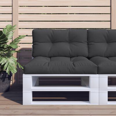 vidaXL Pallet Cushions 2 pcs Black Fabric