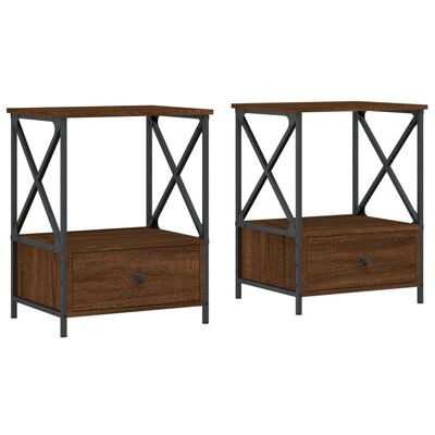 vidaXL Bedside Tables 2 pcs Brown Oak 50x41x65 cm Engineered Wood