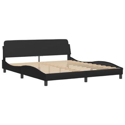 vidaXL Bed Frame with LED without Mattress Black 183x203 cm King