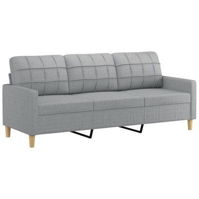 vidaXL 3-Seater Sofa Light Grey 180 cm Fabric