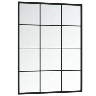 vidaXL Wall Mirrors 2 pcs Black 80x60 cm Metal