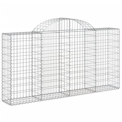 vidaXL Arched Gabion Baskets 25 pcs 200x30x100/120 cm Galvanised Iron