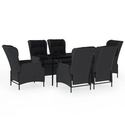 vidaXL 7 Piece Garden Dining Set Dark Grey