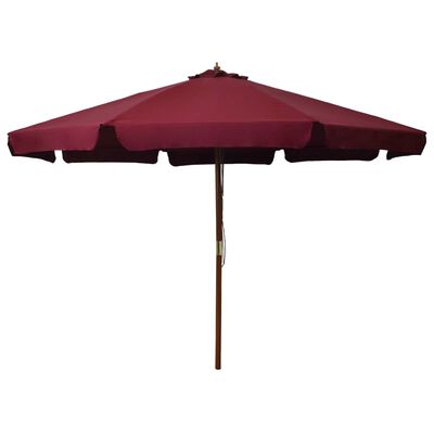 vidaXL Garden Parasol with Wooden Pole 330 cm Burgundy