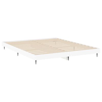 vidaXL Bed Frame without Mattress White 150x200 cm King Size Engineered Wood