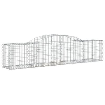 vidaXL Arched Gabion Baskets 9 pcs 300x50x60/80 cm Galvanised Iron