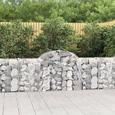 vidaXL Arched Gabion Basket 200x30x80/100 cm Galvanised Iron