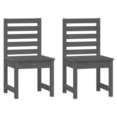 vidaXL Garden Chairs 2 pcs 50x48x91.5 cm Grey Solid Wood Pine