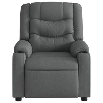 vidaXL Massage Recliner Chair Dark Grey Fabric