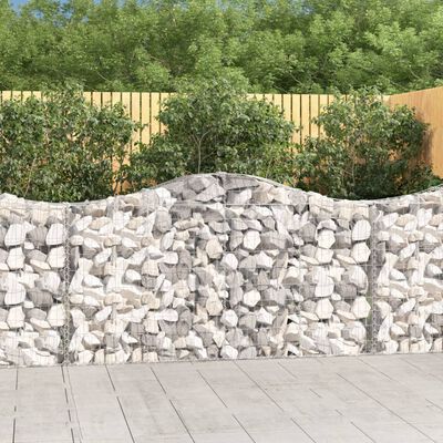 vidaXL Arched Gabion Baskets 30 pcs 200x30x100/120 cm Galvanised Iron