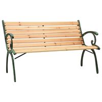 vidaXL Garden Bench 123 cm Cast Iron and Solid Firwood