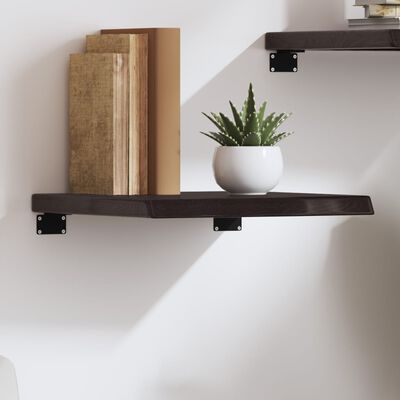 vidaXL Wall Shelf Dark Brown 40x40x(2-4) cm Treated Solid Wood Oak