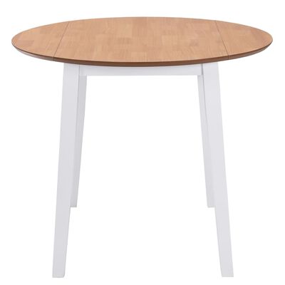 vidaXL Drop-leaf Dining Table Round MDF White