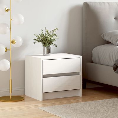 vidaXL Bedside Cabinet White 40x31x35.5 cm Solid Wood Pine