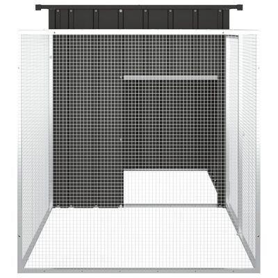 vidaXL Rabbit Cage Anthracite 200x91x100 cm Galvanised Steel