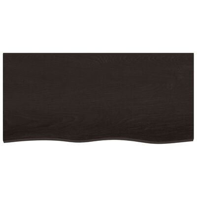 vidaXL Bathroom Countertop Dark Brown 100x50x(2-4) cm Treated Solid Wood