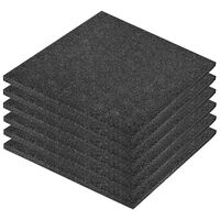 vidaXL Fall Protection Tiles 6 pcs Rubber 50x50x3 cm Black