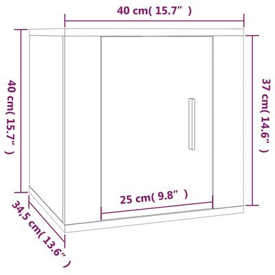 vidaXL Wall Mounted TV Cabinets 2 pcs Black 40x34.5x40 cm