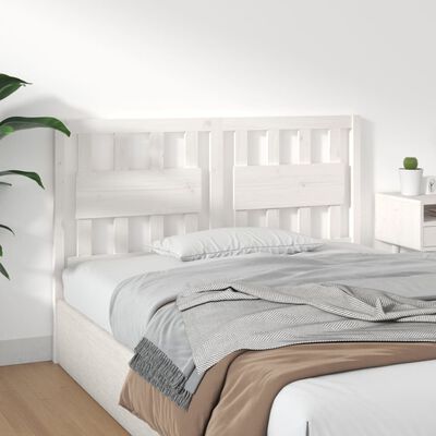 vidaXL Bed Headboard White 140.5x4x100 cm Solid Wood Pine