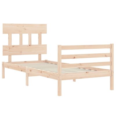 vidaXL Bed Frame without Mattress Single Solid Wood