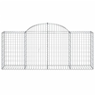 vidaXL Arched Gabion Baskets 4 pcs 200x50x80/100 cm Galvanised Iron