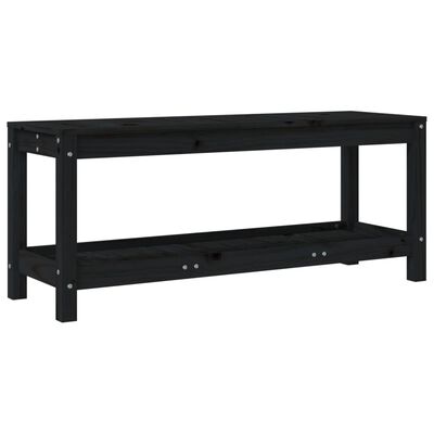 vidaXL Garden Bench Black 108x35x45 cm Solid Wood Pine