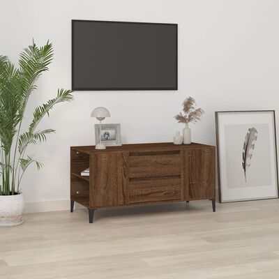 vidaXL TV Cabinet Brown Oak 102x44.5x50 cm Engineered Wood